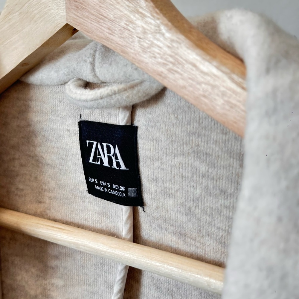 Zara Off-White Wool Blend Coat - Picture 4 of 4